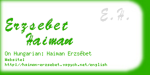 erzsebet haiman business card